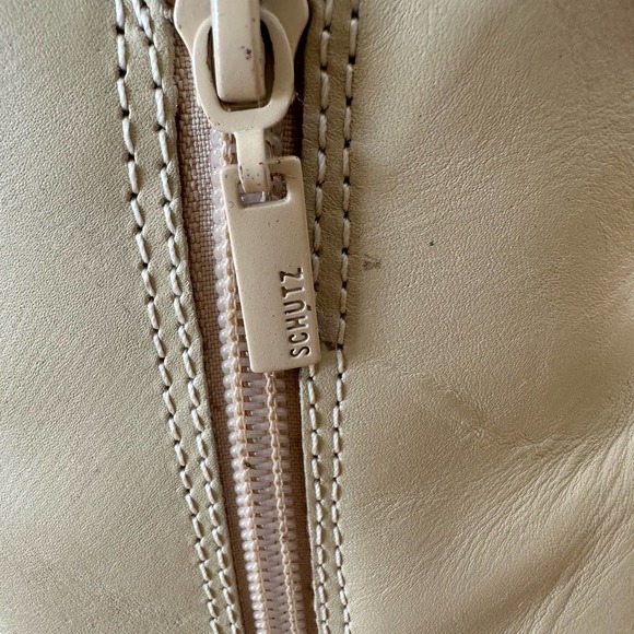 Schutz Xayane Womens Boot Lace up Combat Style Block Heel Almond Cream Size 8B - Picture 11 of 11